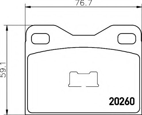 HELLA - 8DB 355 017-401 - Комплект тормозных колодок, дисковый тормоз (Тормозная система)