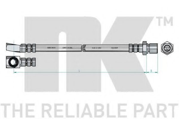 NK - 853637 - Тормозной шланг (Тормозная система)