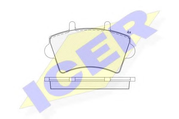 ICER - 141442 - Комплект тормозных колодок, дисковый тормоз (Тормозная система)