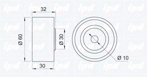 IPD - 15-0561 - Паразитный / Ведущий ролик, зубчатый ремень (Ременный привод)