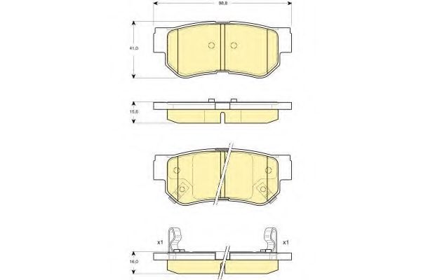 GIRLING - 6132849 - Комплект тормозных колодок, дисковый тормоз (Тормозная система)