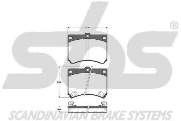 SBS - 1501223221 - Комплект тормозных колодок, дисковый тормоз (Тормозная система)