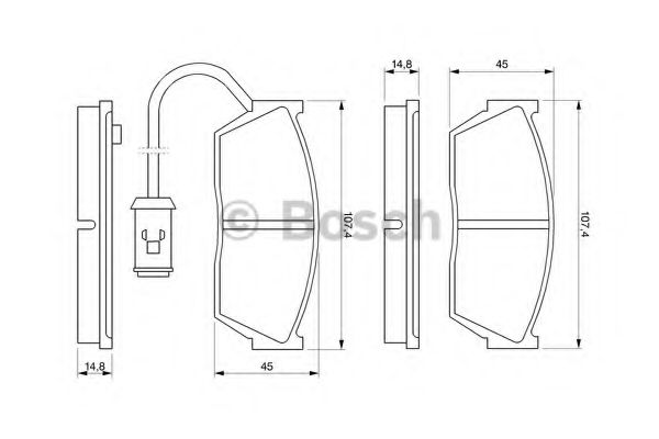 BOSCH - 0 986 424 110 - Комплект тормозных колодок, дисковый тормоз (Тормозная система)