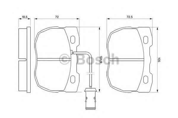 BOSCH - 0 986 424 287 - Комплект тормозных колодок, дисковый тормоз (Тормозная система)