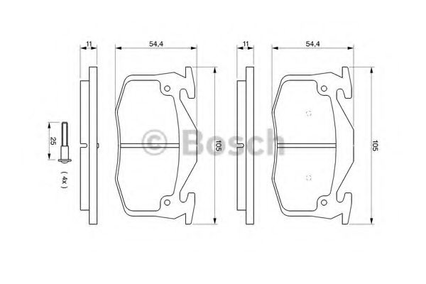 BOSCH - 0 986 461 149 - Комплект тормозных колодок, дисковый тормоз (Тормозная система)