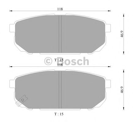 BOSCH - 0 986 AB3 070 - Комплект тормозных колодок, дисковый тормоз (Тормозная система)