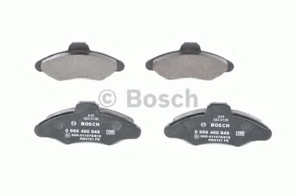 BOSCH - 0 986 460 949 - Комплект тормозных колодок, дисковый тормоз (Тормозная система)