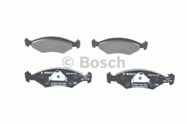 BOSCH - 0 986 466 402 - Комплект тормозных колодок, дисковый тормоз (Тормозная система)