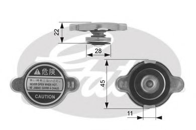 GATES - RC128 - Крышка, радиатор