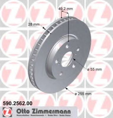 ZIMMERMANN - 590.2562.00 - Тормозной диск (Тормозная система)