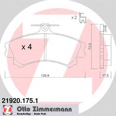 ZIMMERMANN - 21920.175.1 - Комплект тормозных колодок, дисковый тормоз (Тормозная система)