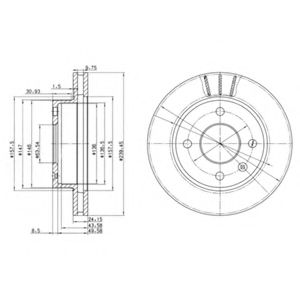 DELPHI - BG2367 - Тормозной диск (Тормозная система)