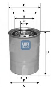 UFI - 24.423.00 - Топливный фильтр (Система подачи топлива)