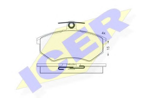 ICER - 180809 - Комплект тормозных колодок, дисковый тормоз (Тормозная система)