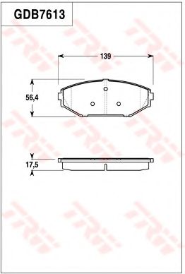 TRW - GDB7613 - Комплект тормозных колодок, дисковый тормоз (Тормозная система)