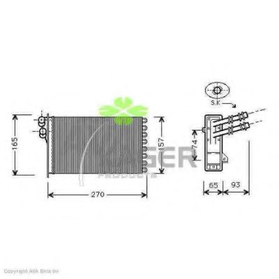 KAGER - 32-0138 - Теплообменник, отопление салона
