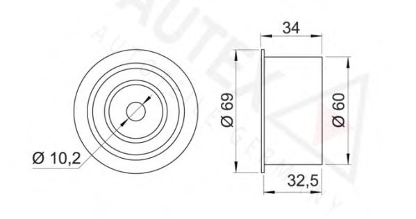 AUTEX - 651652 - Паразитный / Ведущий ролик, зубчатый ремень (Ременный привод)