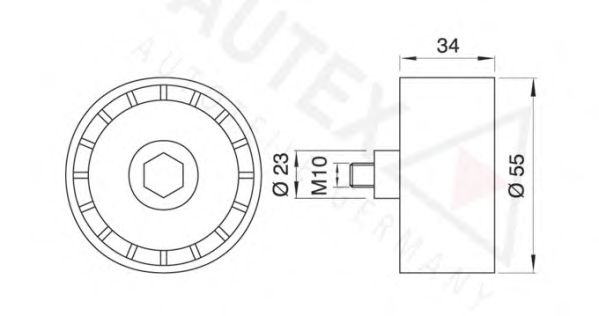 AUTEX - 651396 - Паразитный / Ведущий ролик, зубчатый ремень (Ременный привод)