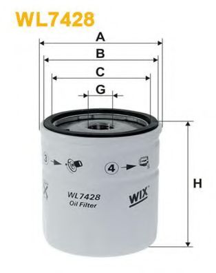 WIX FILTERS - WL7428 - Масляный фильтр (Смазывание)