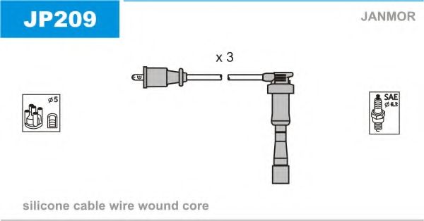 JANMOR - JP209 - Комплект проводов зажигания (Система зажигания)