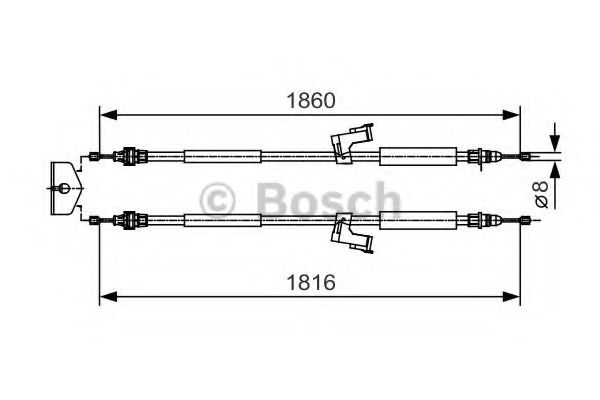 BOSCH - 1 987 482 019 - Трос, стояночная тормозная система (Тормозная система)