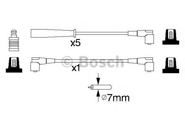 BOSCH - 0 986 356 753 - Комплект проводов зажигания (Система зажигания)