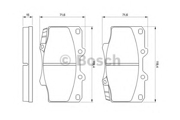 BOSCH - 0 986 424 134 - Комплект тормозных колодок, дисковый тормоз (Тормозная система)