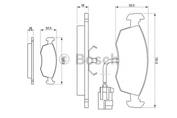 BOSCH - 0 986 424 237 - Комплект тормозных колодок, дисковый тормоз (Тормозная система)