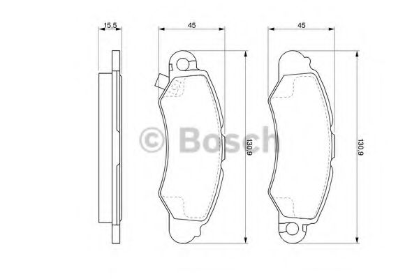 BOSCH - 0 986 424 804 - Комплект тормозных колодок, дисковый тормоз (Тормозная система)