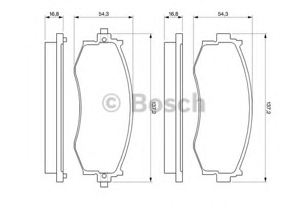 BOSCH - 0 986 461 121 - Комплект тормозных колодок, дисковый тормоз (Тормозная система)