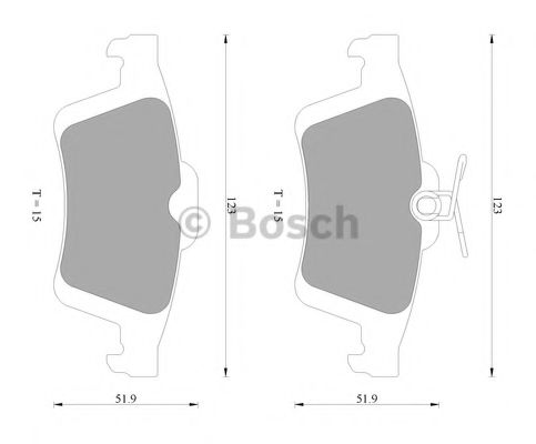 BOSCH - 0 986 AB2 270 - Комплект тормозных колодок, дисковый тормоз (Тормозная система)