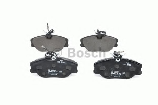 BOSCH - 0 986 424 033 - Комплект тормозных колодок, дисковый тормоз (Тормозная система)