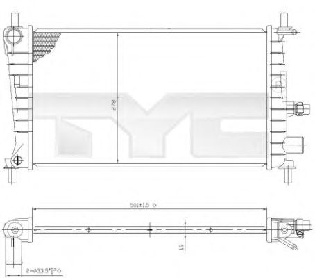 TYC - 710-0026 - Радиатор, охлаждение двигателя (Охлаждение)