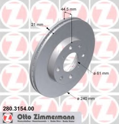 ZIMMERMANN - 280.3154.00 - Тормозной диск (Тормозная система)