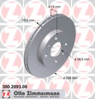 ZIMMERMANN - 300.2093.00 - Тормозной диск (Тормозная система)