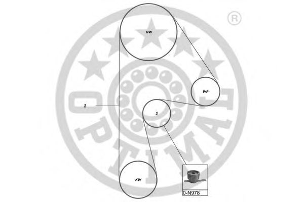 OPTIMAL - SK-1277 - Комплект ремня ГРМ (Ременный привод)