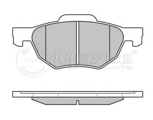 MEYLE - 025 237 2017/W - Комплект тормозных колодок, дисковый тормоз (Тормозная система)