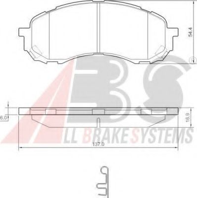 A.B.S. - 37443OE - Комплект тормозных колодок, дисковый тормоз