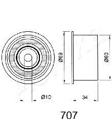 ASHIKA - 45-07-707 - Устройство для натяжения ремня, ремень ГРМ (Ременный привод)