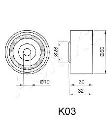 ASHIKA - 45-0K-003 - Устройство для натяжения ремня, ремень ГРМ (Ременный привод)