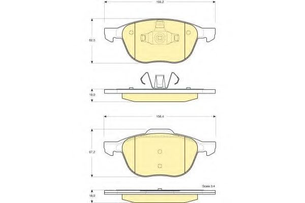 GIRLING - 6115832 - Комплект тормозных колодок, дисковый тормоз (Тормозная система)