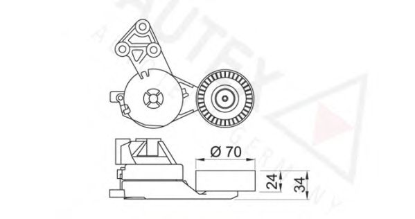 AUTEX - 601086 - Натяжная планка, поликлиновой ремень (Ременный привод)