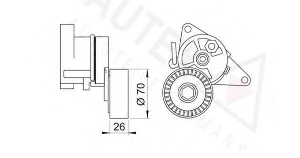 AUTEX - 601492 - Натяжная планка, поликлиновой ремень (Ременный привод)