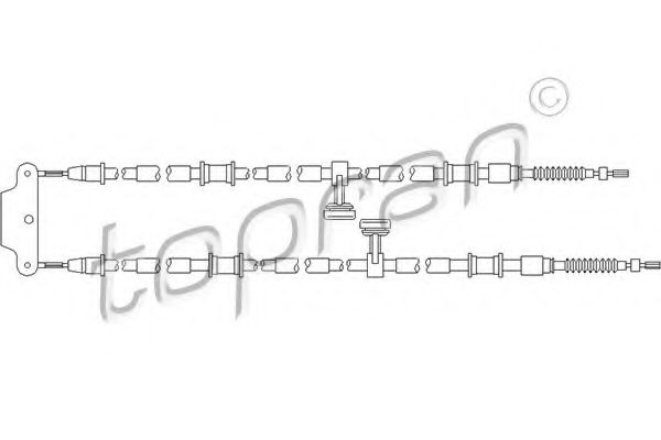 TOPRAN - 207 380 - Трос, стояночная тормозная система (Тормозная система)