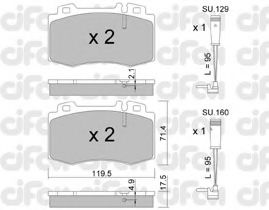 CIFAM - 822-563-5K - Комплект тормозных колодок, дисковый тормоз