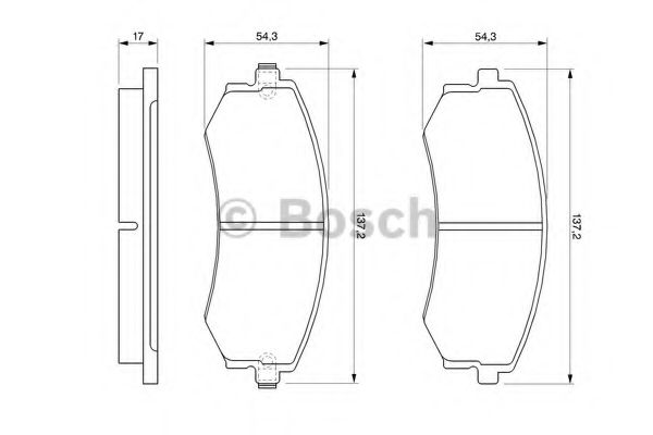 BOSCH - 0 986 424 215 - Комплект тормозных колодок, дисковый тормоз (Тормозная система)