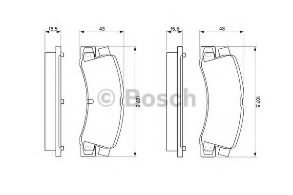 BOSCH - 0 986 424 383 - Комплект тормозных колодок, дисковый тормоз (Тормозная система)