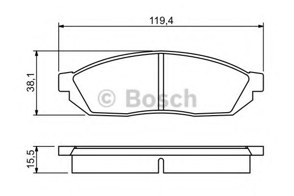 BOSCH - 0 986 494 208 - Комплект тормозных колодок, дисковый тормоз (Тормозная система)