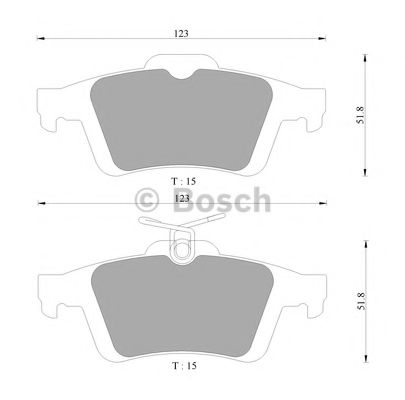 BOSCH - 0 986 AB9 297 - Комплект тормозных колодок, дисковый тормоз (Тормозная система)