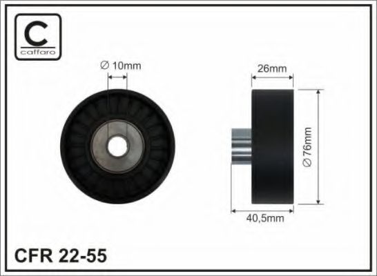 CAFFARO - 22-55 - Паразитный / ведущий ролик, поликлиновой ремень (Ременный привод)